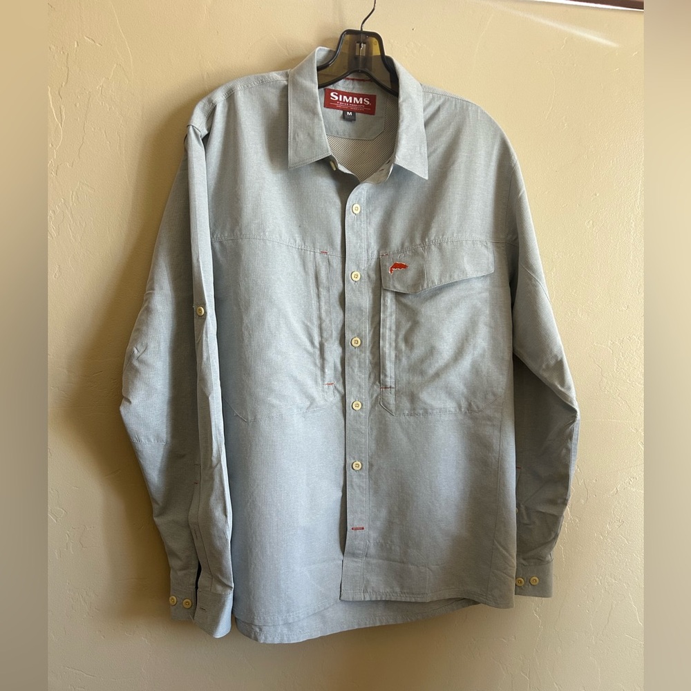 Simms Fishing Light Gray Long Sleeve Shirt